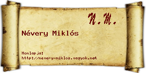 Névery Miklós névjegykártya