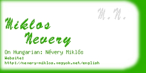 miklos nevery business card